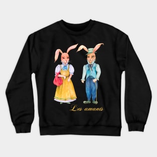 Rabbit illustration water color Crewneck Sweatshirt